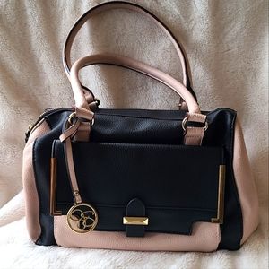 Jessica Simpson Handbag, Pink and Black with Gold Accents. #js50281